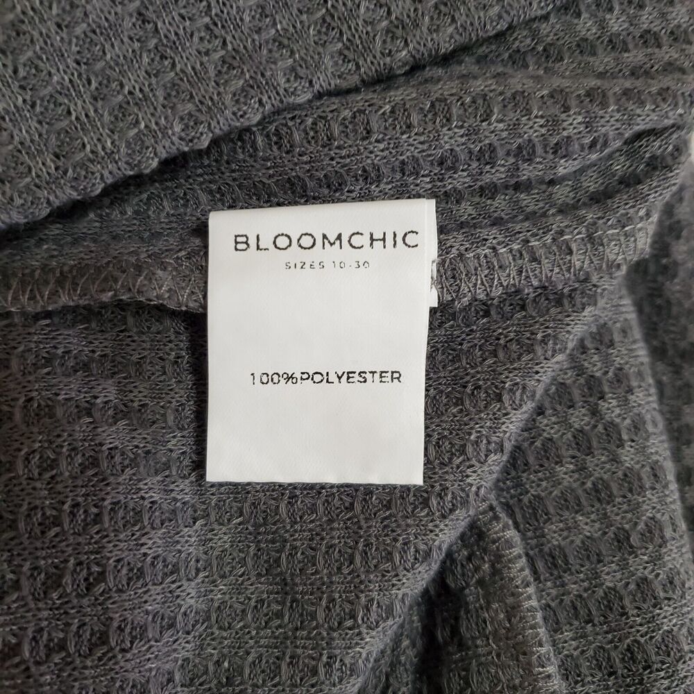 Bloomchic Waffle Knit Wrap Shirt Women's 3X Gray Long Sleeve V-Neck NWT - Picture 6 of 12
